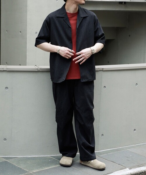 marka（マーカ）の「【marka/マーカ】KEY TIMEZ 別注 OPEN COLLAR S/S SHIRT WITH HEM TAB（シャツ/ブラウス・メンズ・ブラック・1/2/3）」の6枚目の写真