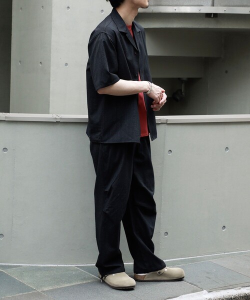 marka（マーカ）の「【marka/マーカ】KEY TIMEZ 別注 OPEN COLLAR S/S SHIRT WITH HEM TAB（シャツ/ブラウス・メンズ・ブラック・1/2/3）」の7枚目の写真