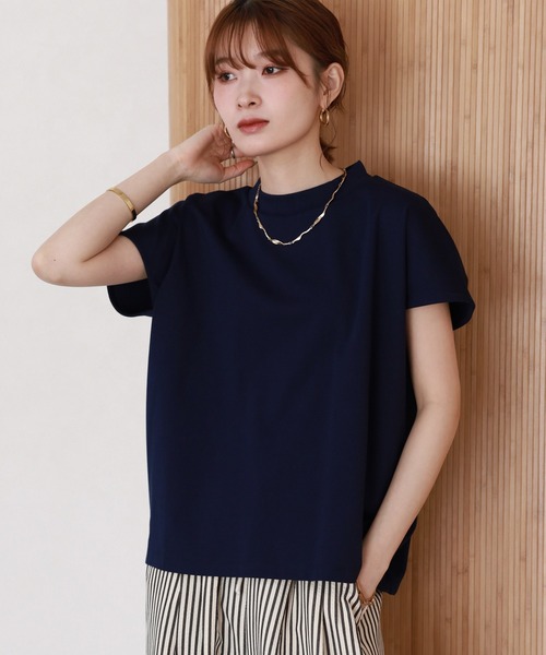 FUNALIVE(ファンアライブ)の「金プレートモックネックT 半袖(Tシャツ/カットソー・レディース・ブラック/ネイビー/オフホワイト・FREE)」の18枚目の写真