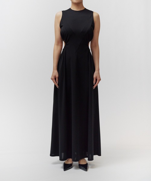 THINGS THAT MATTER(シングス ザット マター)の「CUTOUT JERSEY DRESS / カットアウト ジャージー ドレス(ワンピース・レディース・ブラック/チャコールグレー・FREE)」の8枚目の写真