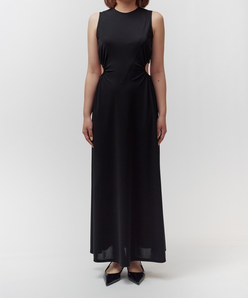 THINGS THAT MATTER(シングス ザット マター)の「CUTOUT JERSEY DRESS / カットアウト ジャージー ドレス(ワンピース・レディース・ブラック/チャコールグレー・FREE)」の7枚目の写真