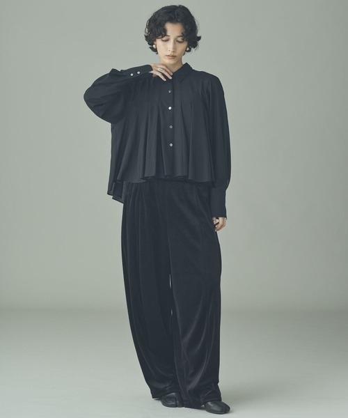 Curensology(カレンソロジー)の「Curensology(カレンソロジー)/ベロアドロストパンツ(その他パンツ・レディース・ブラック/ダークブラウン/ネイビー・FREE)」の12枚目の写真