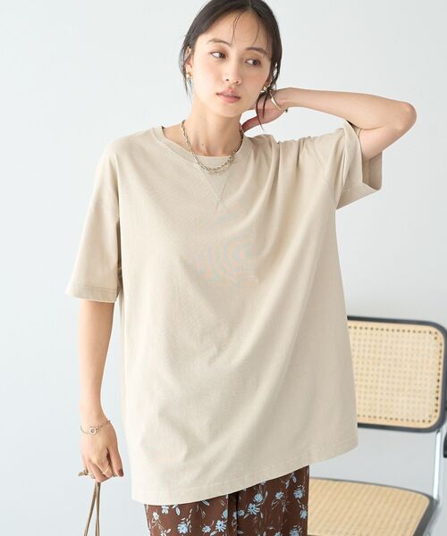 earth music&ecology(アースミュージックアンドエコロジー)の「ピグメント風Tシャツ(Tシャツ/カットソー・レディース・ピンク/ベージュ/チャコールグレー・FREE)」の3枚目の写真