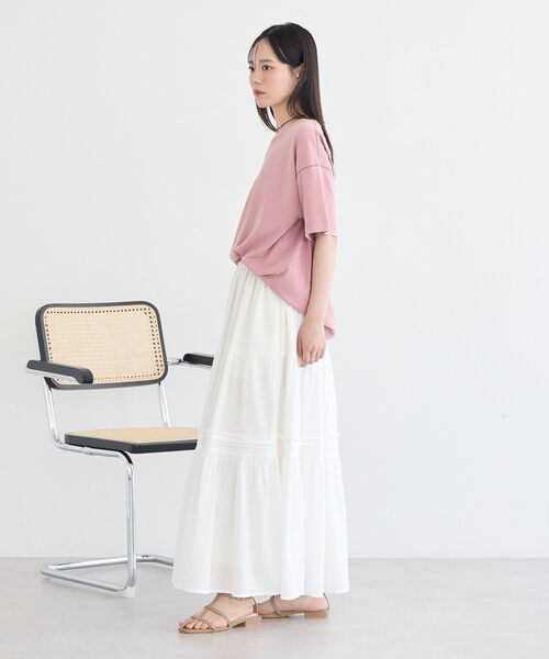 earth music&ecology(アースミュージックアンドエコロジー)の「ピグメント風Tシャツ(Tシャツ/カットソー・レディース・ピンク/ベージュ/チャコールグレー・FREE)」の16枚目の写真