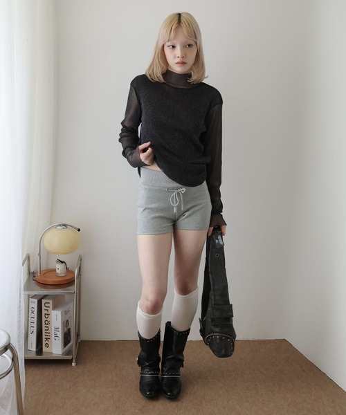 Ulysses（ユリシス）の「ボトルネックシアーラメトップス（Tシャツ/カットソー・レディース・ベージュ/ブラック・M/L）」の13枚目の写真