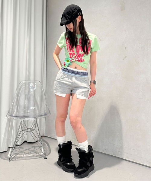 sedacle girl(セダクルガール)の「レイヤードスウェットショートパンツ(スウェットパンツ・レディース・ブラック/グレー・MEDIUM/SMALL)」の10枚目の写真