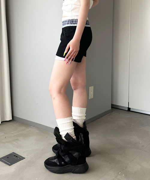 sedacle girl(セダクルガール)の「レイヤードスウェットショートパンツ(スウェットパンツ・レディース・ブラック/グレー・MEDIUM/SMALL)」の16枚目の写真