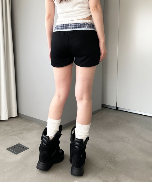 sedacle girl(セダクルガール)の「レイヤードスウェットショートパンツ(スウェットパンツ・レディース・ブラック/グレー・MEDIUM/SMALL)」の18枚目の写真