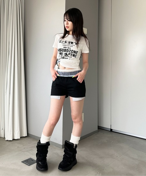 sedacle girl(セダクルガール)の「レイヤードスウェットショートパンツ(スウェットパンツ・レディース・ブラック/グレー・MEDIUM/SMALL)」の21枚目の写真