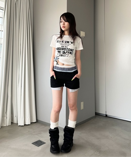 sedacle girl(セダクルガール)の「レイヤードスウェットショートパンツ(スウェットパンツ・レディース・ブラック/グレー・MEDIUM/SMALL)」の20枚目の写真