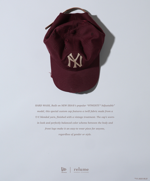NEW ERAニューエラ 別注 NYY HARD WASH 920 ワインレッド 追加》NEW ERA / ニューエラ 別注 9TWENTY(TM) ハードウォッシュ
