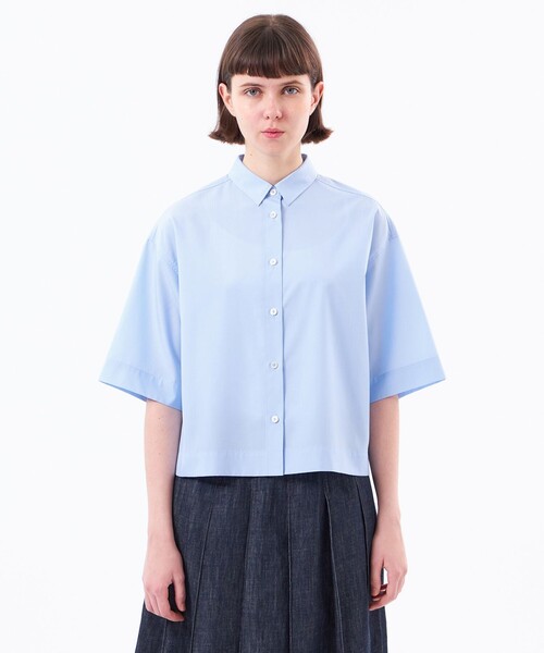 MACKINTOSH PHILOSOPHY(マッキントッシュ フィロソフィー)の「ハーフスリーブポプリンシャツ(シャツ/ブラウス・レディース・ブルー/オフホワイト・38/36)」の7枚目の写真