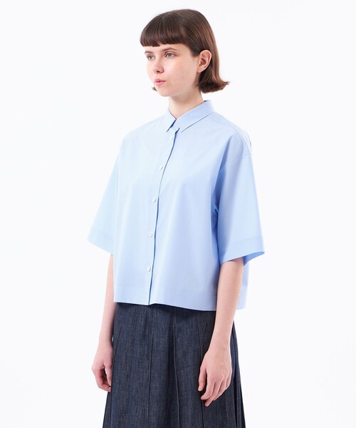MACKINTOSH PHILOSOPHY(マッキントッシュ フィロソフィー)の「ハーフスリーブポプリンシャツ(シャツ/ブラウス・レディース・ブルー/オフホワイト・38/36)」の8枚目の写真