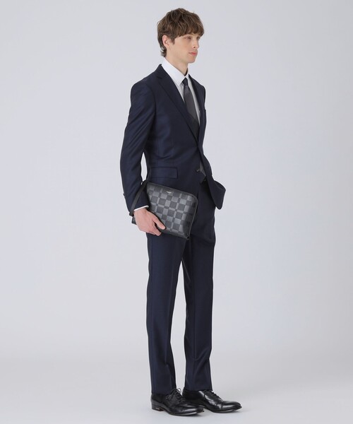 BLACK LABEL CRESTBRIDGE(ブラックレーベル・クレストブリッジ)の「エンボスチェックスクエアクラッチバッグ(ハンドバッグ・メンズ・ブラック・FREE)」の3枚目の写真