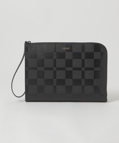 BLACK LABEL CRESTBRIDGE(ブラックレーベル・クレストブリッジ)の「エンボスチェックスクエアクラッチバッグ(ハンドバッグ・メンズ・ブラック・FREE)」の7枚目の写真