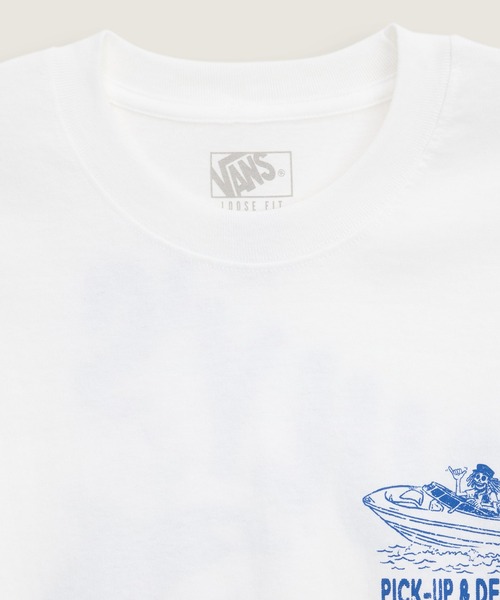 VANS(バンズ)の「PAULY'S DELIVERY Tシャツ / Pauly's Delivery SS Tee White VN000X27WHT1(Tシャツ/カットソー・メンズ・ホワイト・XX-LARGE/MEDIUM/X-LARGE/SMALL/LARGE)」の5枚目の写真