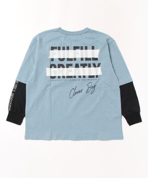 FARM（ファーム）の「ｿﾃﾞﾚｲﾔｰﾄﾞﾛﾝT（Tシャツ/カットソー・キッズ・ブルー/ブラック・130cm/140cm/150cm/160cm）」の3枚目の写真
