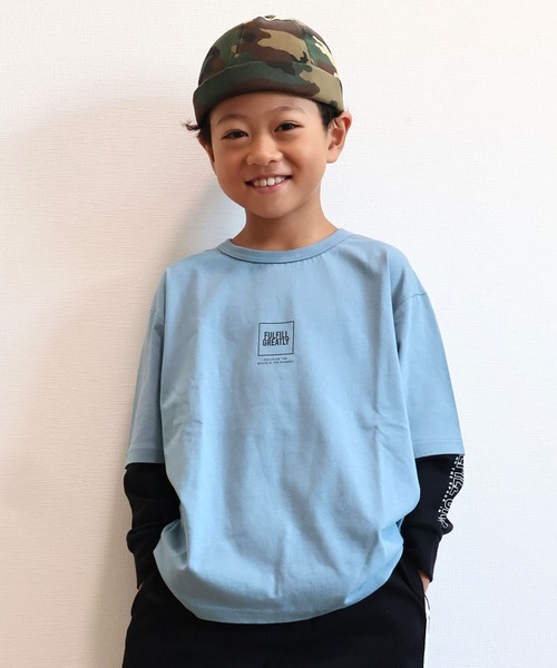 FARM（ファーム）の「ｿﾃﾞﾚｲﾔｰﾄﾞﾛﾝT（Tシャツ/カットソー・キッズ・ブルー/ブラック・130cm/140cm/150cm/160cm）」の6枚目の写真