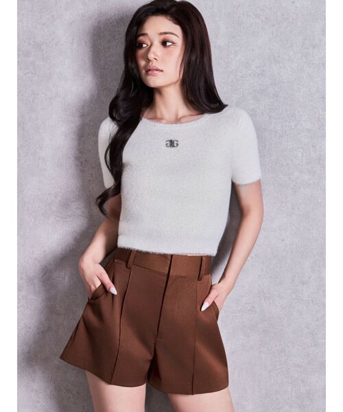 GYDA(ジェイダ)の「ハイウエストSHINYショートパンツ【セットアップ着用可能】(その他パンツ・レディース・ブラック/ブラウン・FREE)」の5枚目の写真