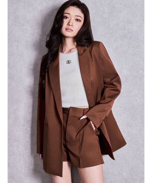 GYDA(ジェイダ)の「ハイウエストSHINYショートパンツ【セットアップ着用可能】(その他パンツ・レディース・ブラック/ブラウン・FREE)」の9枚目の写真