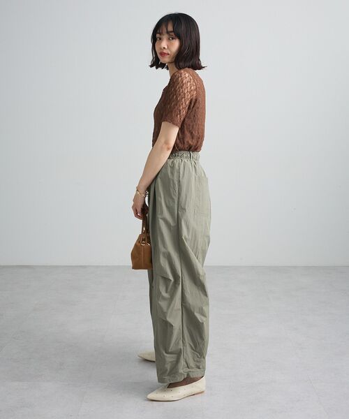 Green　Parks（グリーンパークス）の「レース半袖プルオーバー（Tシャツ/カットソー・レディース・ブラック/オフホワイト/ブラウン・FREE）」の6枚目の写真