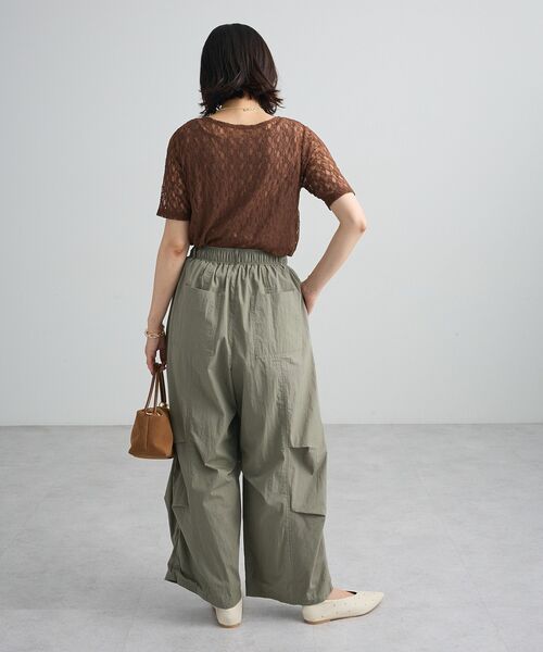 Green　Parks（グリーンパークス）の「レース半袖プルオーバー（Tシャツ/カットソー・レディース・ブラック/オフホワイト/ブラウン・FREE）」の7枚目の写真