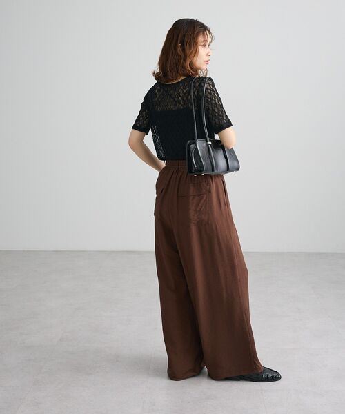 Green　Parks（グリーンパークス）の「レース半袖プルオーバー（Tシャツ/カットソー・レディース・ブラック/オフホワイト/ブラウン・FREE）」の19枚目の写真