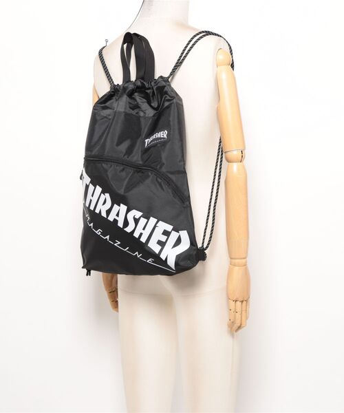 THRASHER（スラッシャー）の「/THRASHER/ナップサック（バックパック/リュック・メンズ・ブラック×ホワイト・FREE）」の2枚目の写真