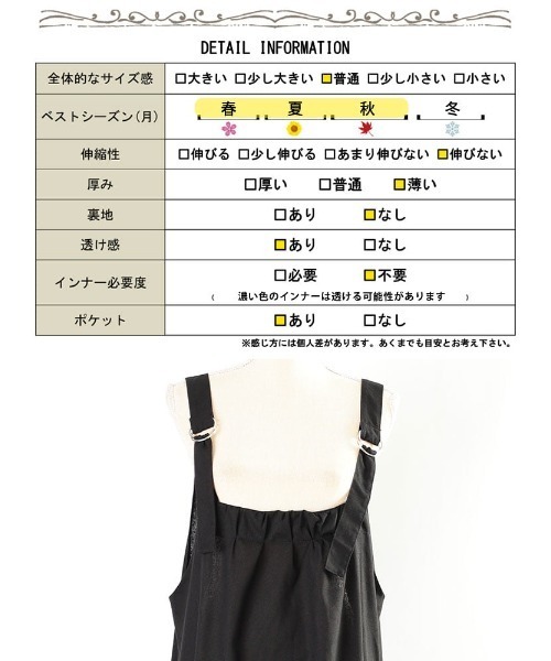 GOLDJAPAN（ゴールドジャパン）の「コットンAラインジャンパースカート【大きいサイズ対応】（ジャンパースカート・レディース・ブラック/グリーン/ベージュ・LL/3L）」の20枚目の写真