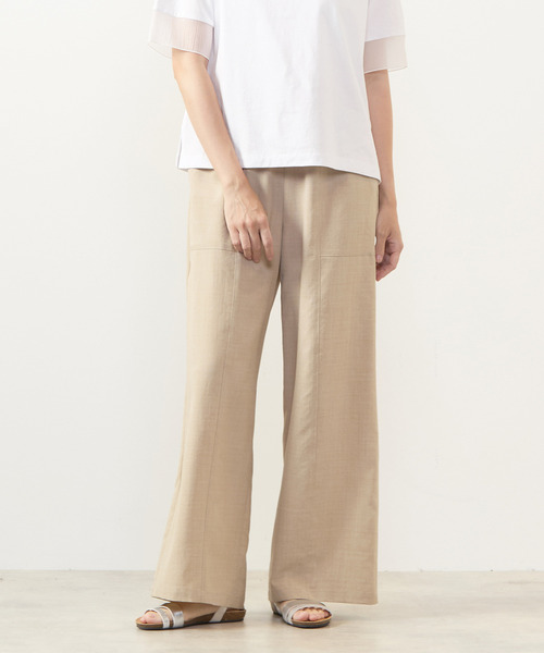 MELROSE claire(メルローズ クレール)の「【麻調クロスイージーパンツ】(その他パンツ・レディース・グレー/ベージュ/ブラック/ブラウン・3/2)」の1枚目の写真
