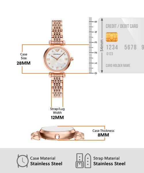 EMPORIO ARMANI(エンポリオアルマーニ)の「エンポリオ・アルマーニ 腕時計 レディース アナログ ステンレス AR11805(アナログ腕時計・レディース・ピンクゴールド・FREE)」の5枚目の写真