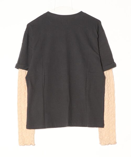 ROSE BUD(ローズバッド)の「LACE SLEEVE LAYERED TEE(Tシャツ/カットソー・レディース・チャコール/ホワイト・ONE SIZE)」の21枚目の写真