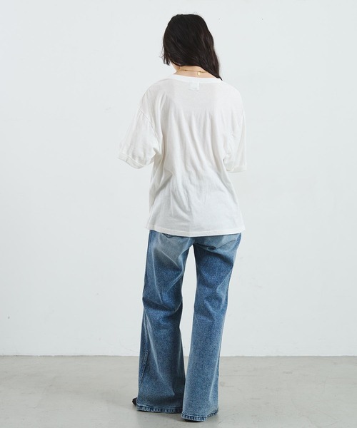 ROSE BUD(ローズバッド)の「LACE SLEEVE LAYERED TEE(Tシャツ/カットソー・レディース・チャコール/ホワイト・ONE SIZE)」の9枚目の写真