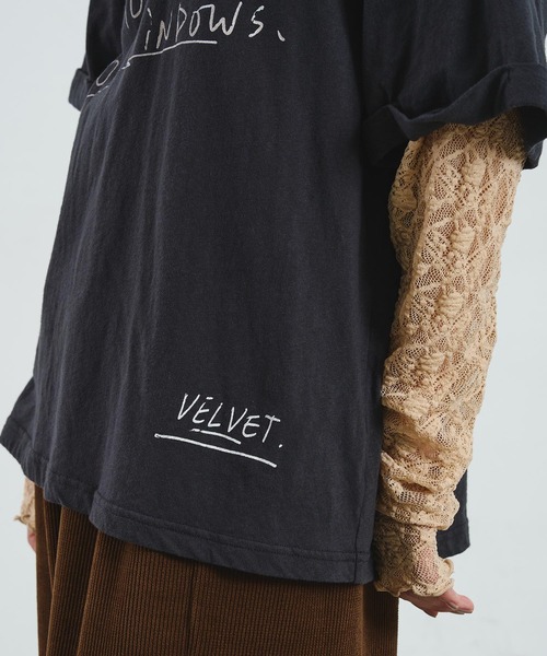 ROSE BUD(ローズバッド)の「LACE SLEEVE LAYERED TEE(Tシャツ/カットソー・レディース・チャコール/ホワイト・ONE SIZE)」の20枚目の写真