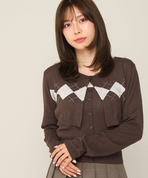 Heather | アーガイルカーディガン/キャミ2P 1063913(アンサンブル)