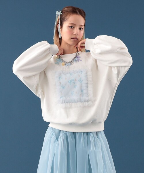CAROLINA GLASER(カロリナ グレイサー)の「リボンフラワー スウェット(スウェット・レディース・ホワイト/ブラック・ONE SIZE)」の20枚目の写真