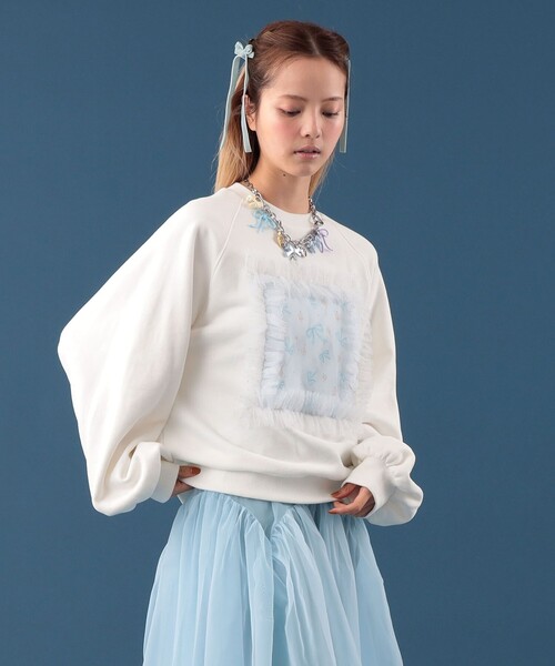 CAROLINA GLASER(カロリナ グレイサー)の「リボンフラワー スウェット(スウェット・レディース・ホワイト/ブラック・ONE SIZE)」の21枚目の写真