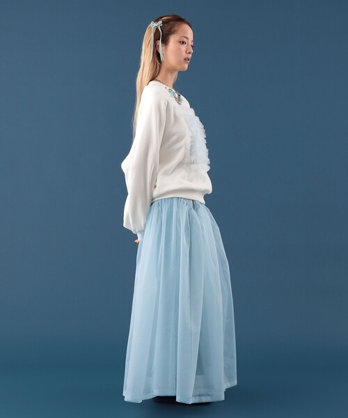 CAROLINA GLASER(カロリナ グレイサー)の「リボンフラワー スウェット(スウェット・レディース・ホワイト/ブラック・ONE SIZE)」の4枚目の写真