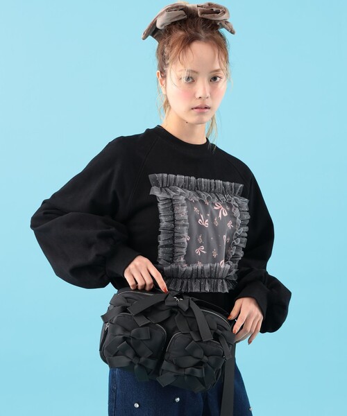 CAROLINA GLASER(カロリナ グレイサー)の「リボンフラワー スウェット(スウェット・レディース・ホワイト/ブラック・ONE SIZE)」の8枚目の写真