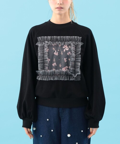 CAROLINA GLASER(カロリナ グレイサー)の「リボンフラワー スウェット(スウェット・レディース・ホワイト/ブラック・ONE SIZE)」の13枚目の写真