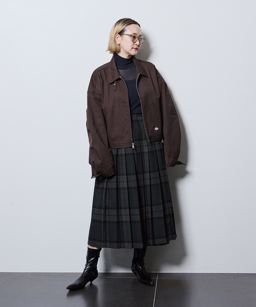 O'NEIL of DUBLIN（オニールオブダブリン）の「O'NEIL OF DUBRIN 別注 FrontPleated FashionLong[SIZE10]：スカート（スカート・レディース・チャコールグレー/レッド/グリーン・10）」の15枚目の写真