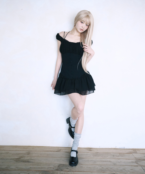 REISE MIYA（レイズミヤ）の「ニンフシャシャミニドレス[ブラック]（ワンピース・レディース・その他・SMALL/MEDIUM）」の3枚目の写真