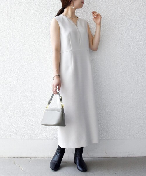 SHIPS any（シップス エニィ）の「〈洗濯機可能〉カーブネック ノースリーブ ワンピース［NAVY BLUE］（ワンピース・レディース・ナチュラル/ネイビー・ONE SIZE）」の8枚目の写真