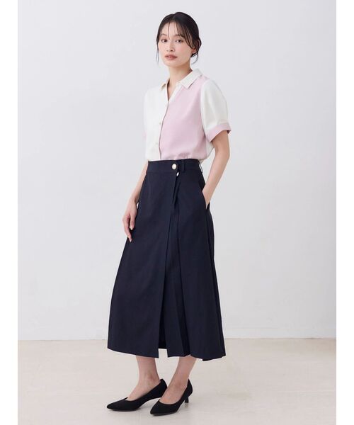 TONAL(トーナル)の「バイカラースキッパーハーフスリーブシャツ(シャツ/ブラウス・レディース・ピンク/ライトブルー/チャコールグレー・MEDIUM)」の15枚目の写真