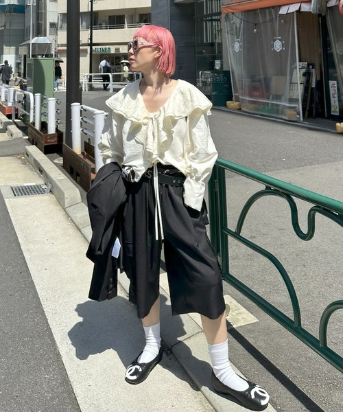 Alley Tokyo(アリートーキョー)の「【セットアップで着られる】けっこうおっきめのカーゴタイプゆるハーパン(その他パンツ・レディース・ブラック/グレー/オフホワイト・FREE)」の10枚目の写真