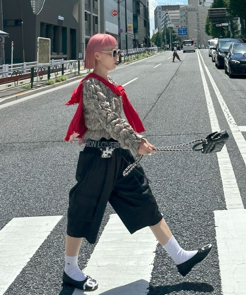 Alley Tokyo(アリートーキョー)の「【セットアップで着られる】けっこうおっきめのカーゴタイプゆるハーパン(その他パンツ・レディース・ブラック/グレー/オフホワイト・FREE)」の6枚目の写真