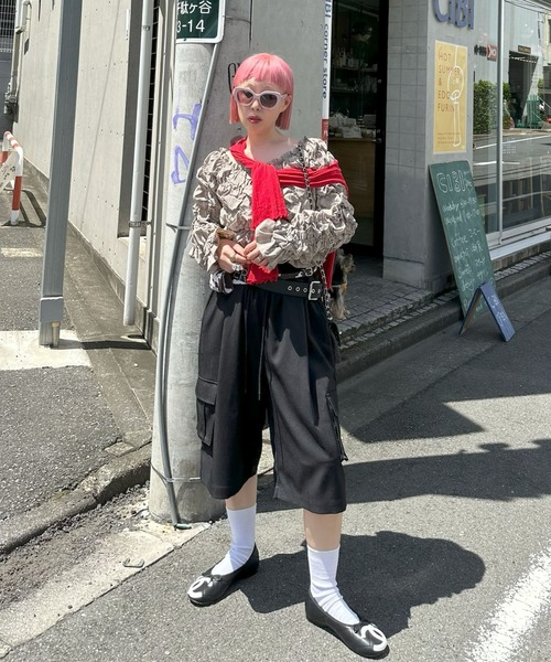 Alley Tokyo(アリートーキョー)の「【セットアップで着られる】けっこうおっきめのカーゴタイプゆるハーパン(その他パンツ・レディース・ブラック/グレー/オフホワイト・FREE)」の15枚目の写真