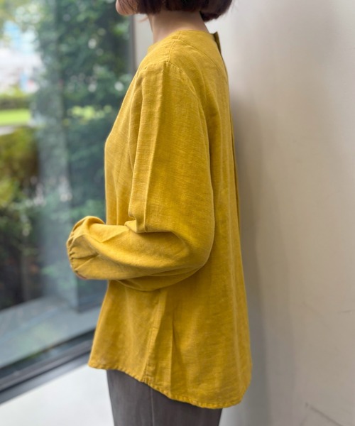 SELF+SERVICE（セルフサービス）の「オーガニック綿糸クルーブラウス（シャツ/ブラウス・レディース・イエロー/ブルー系その他/レッド/チャコールグレー・M/XL/L）」の6枚目の写真