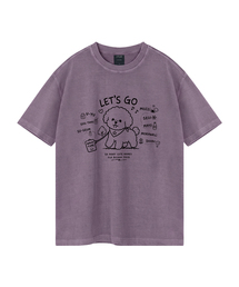 [ワイルドシュン] ビション 君の名前はピグメントオーバーサイズ半袖Tシャツ