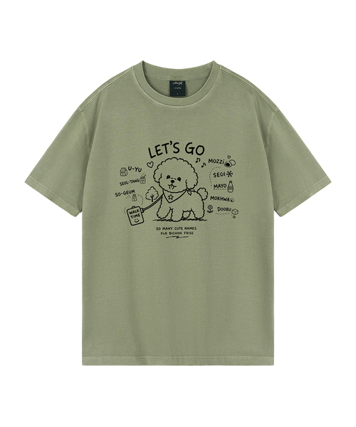 WILDROCK（ワイルドロック）の「[ワイルドシュン] ビション 君の名前はピグメントオーバーサイズ半袖Tシャツ（Tシャツ/カットソー・レディース・カーキ/ピンク/ホワイト/ライトグレー/チャコール/ライトパープル/ブルー/ブラック・FREE/LARGE/SMALL/MEDIUM/X-SMALL）」の6枚目の写真